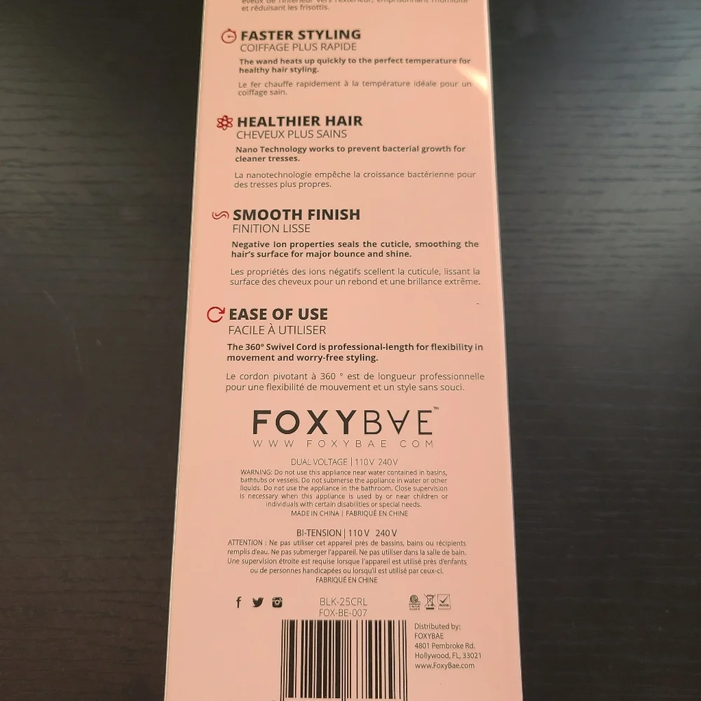 New Foxybae 25mm Curling Wand Rose Gold hair iron - Picture 4 of 4